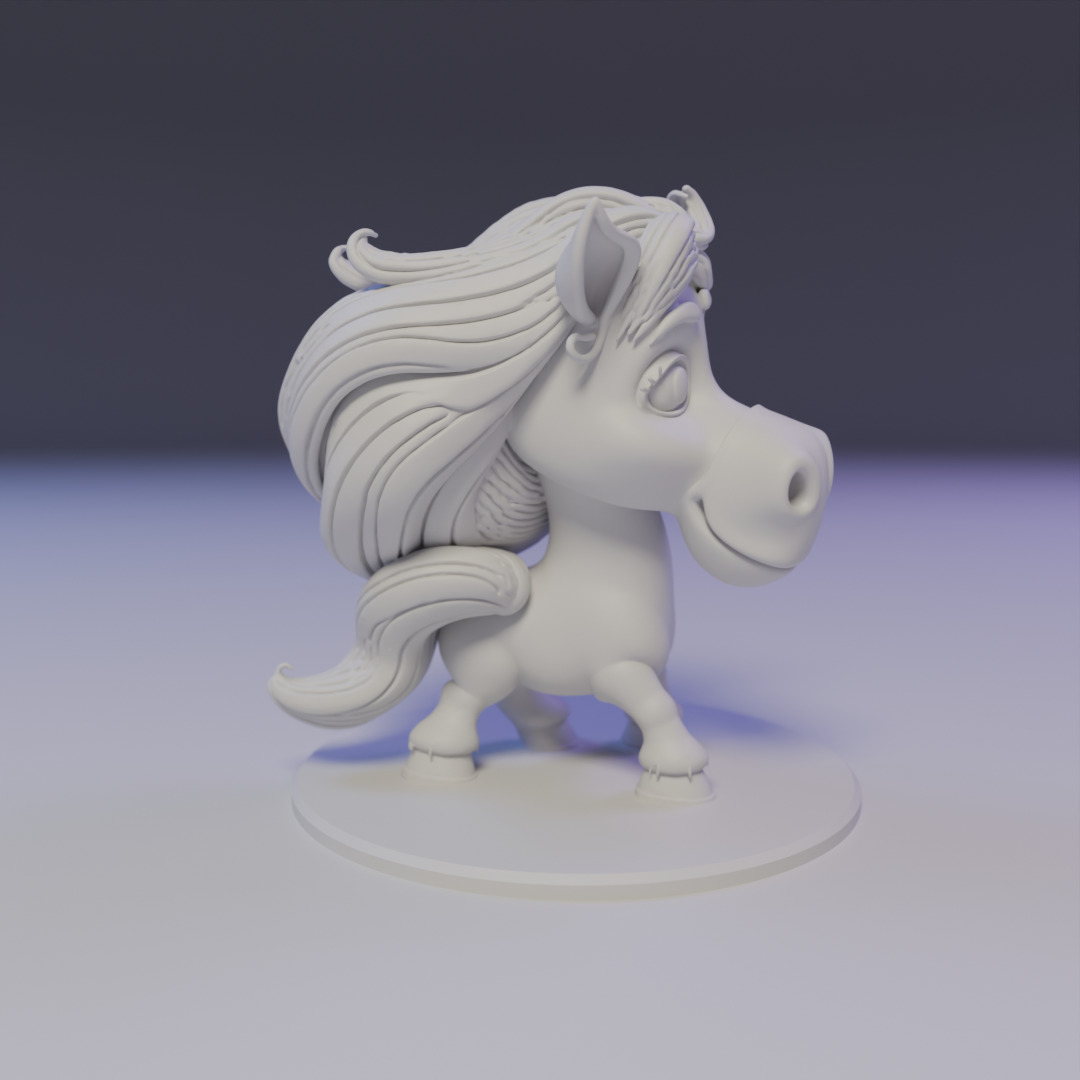 cartoon horse 3D print model_8