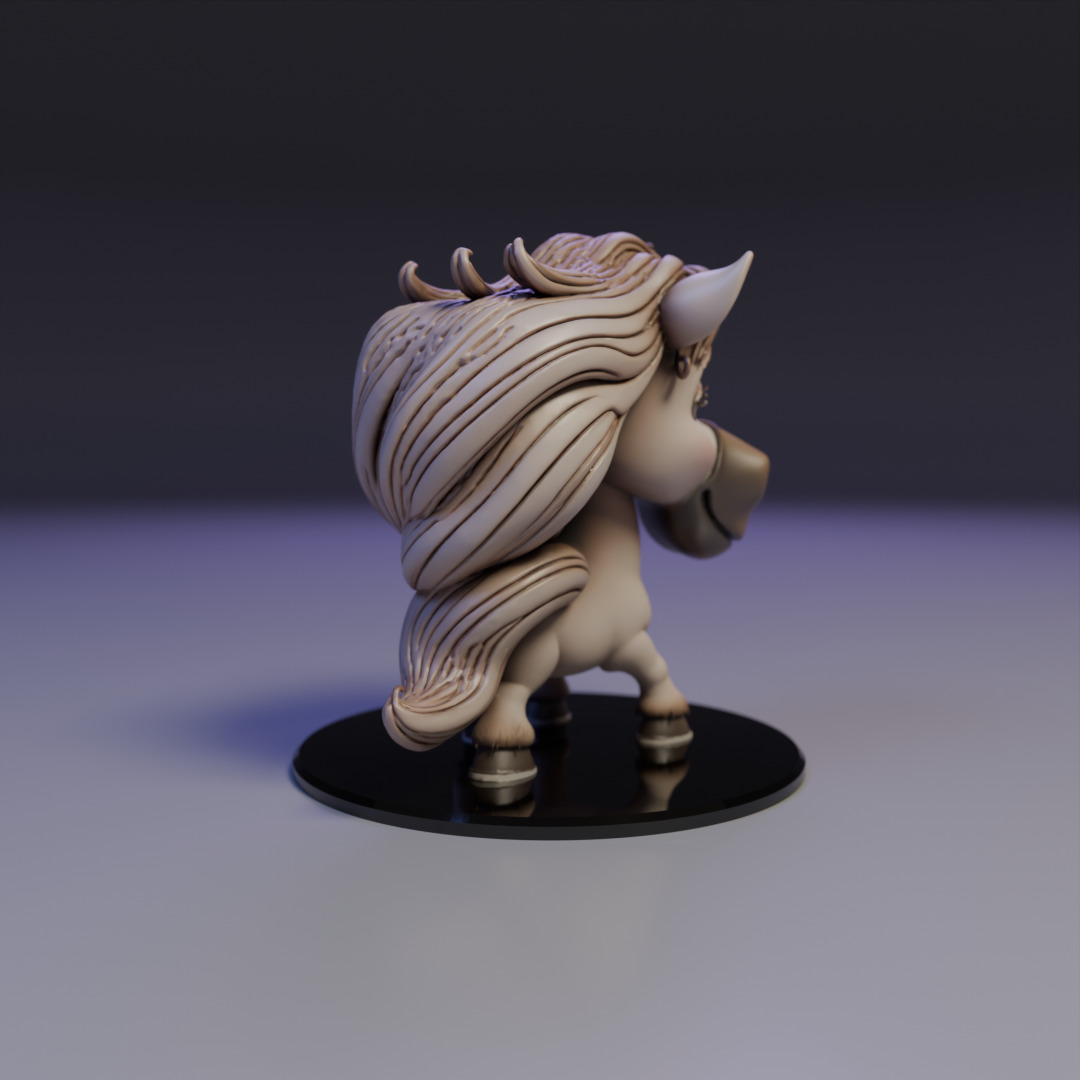 cartoon horse 3D print model_1