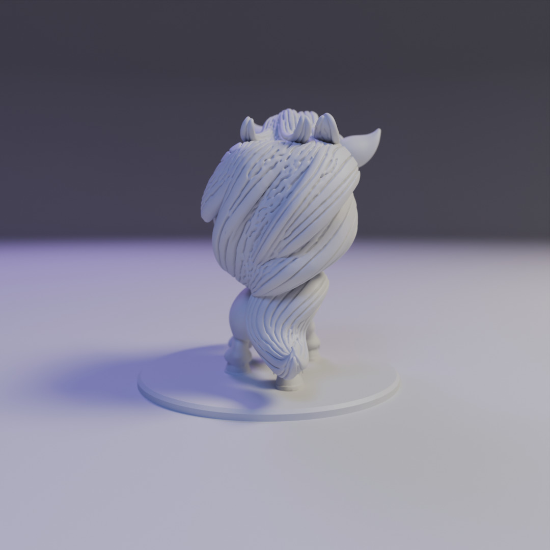 cartoon horse 3D print model_14