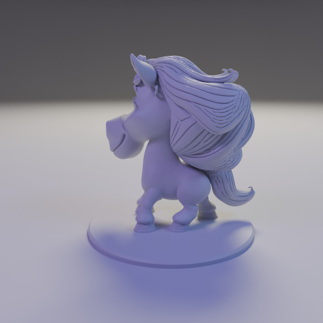 cartoon horse 3D print model_12