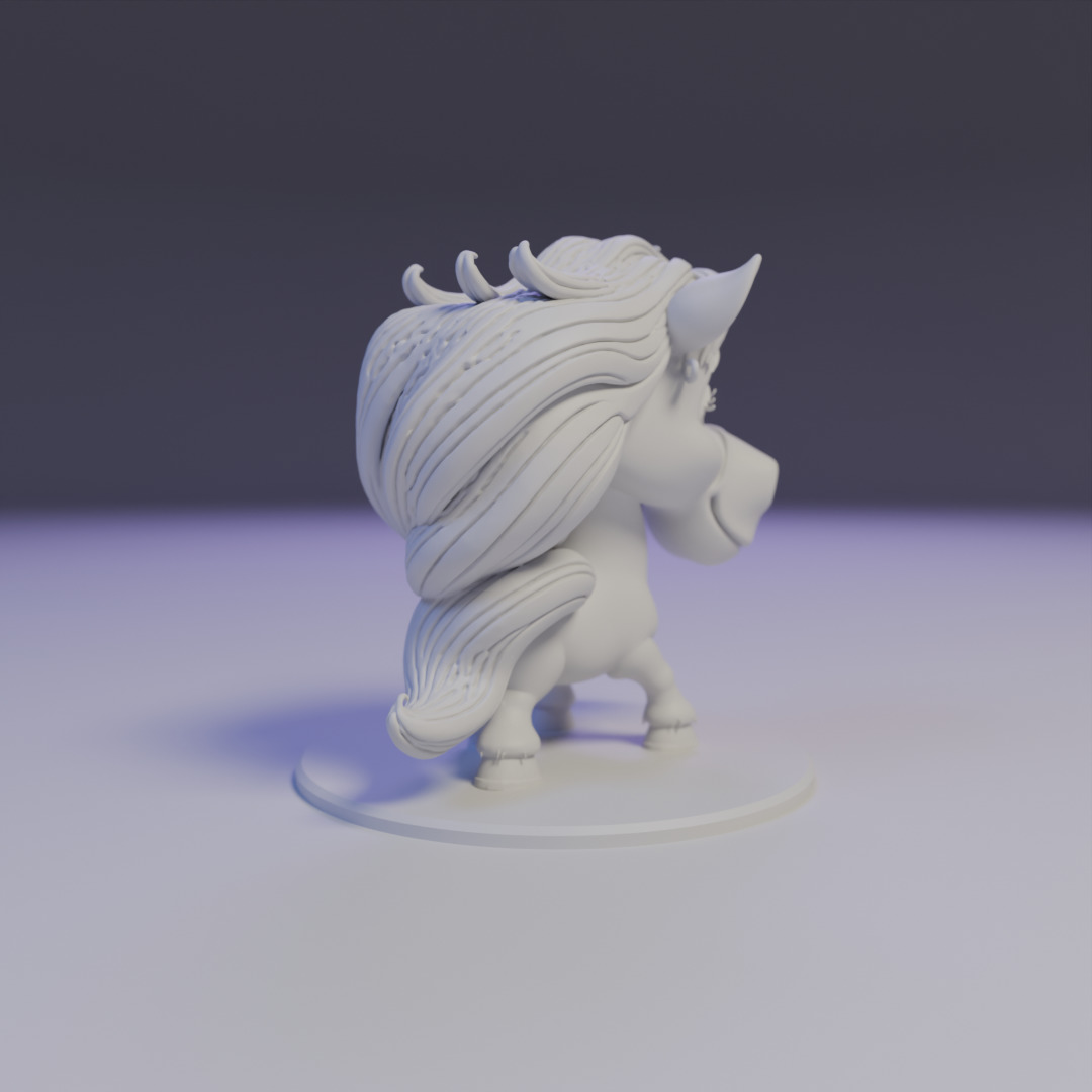 cartoon horse 3D print model_2