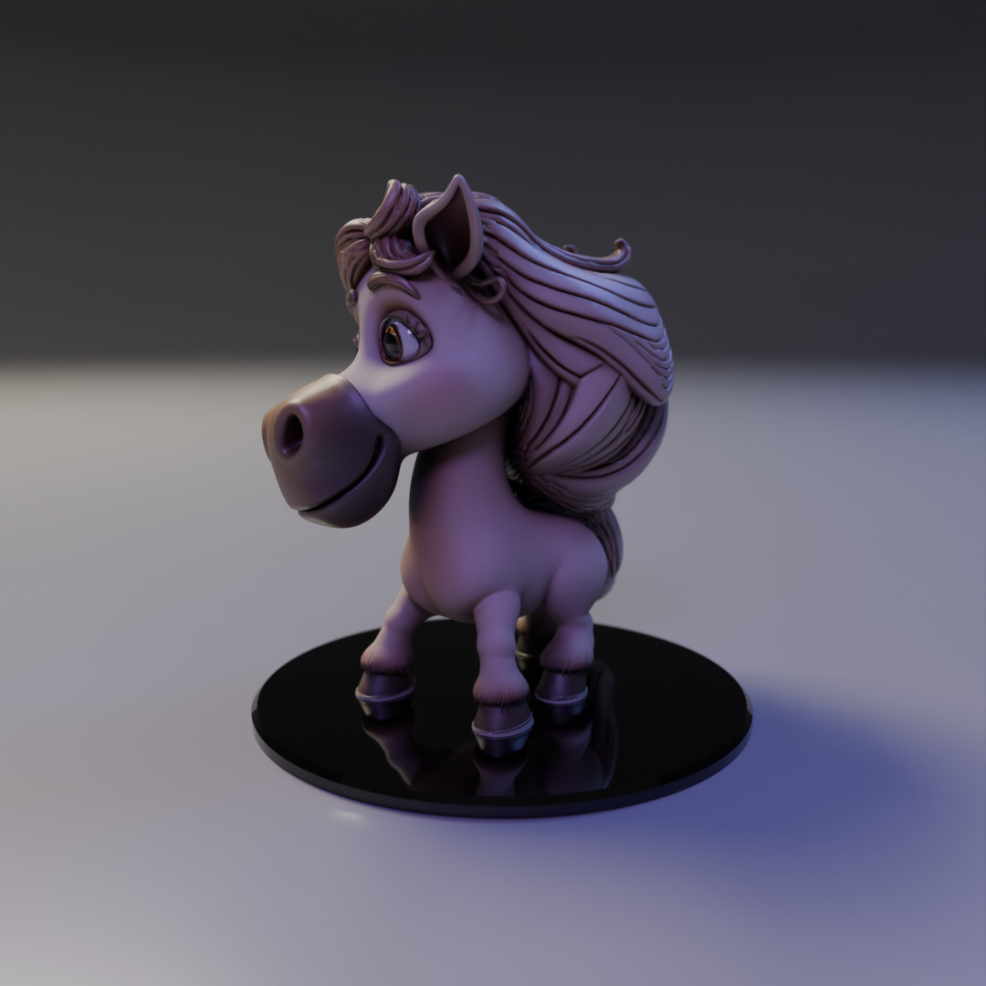 cartoon horse 3D print model_3