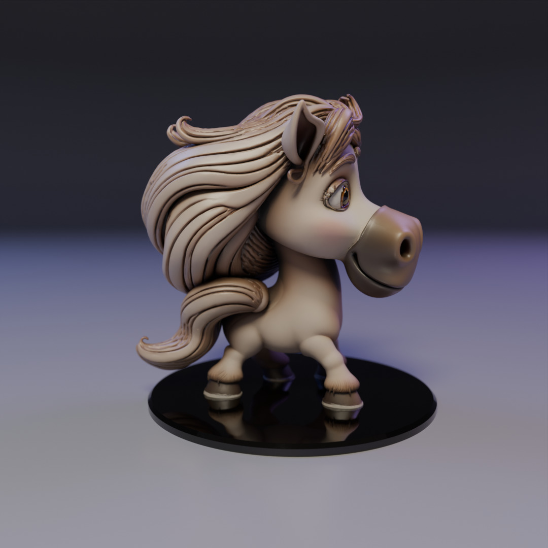 cartoon horse 3D print model_7