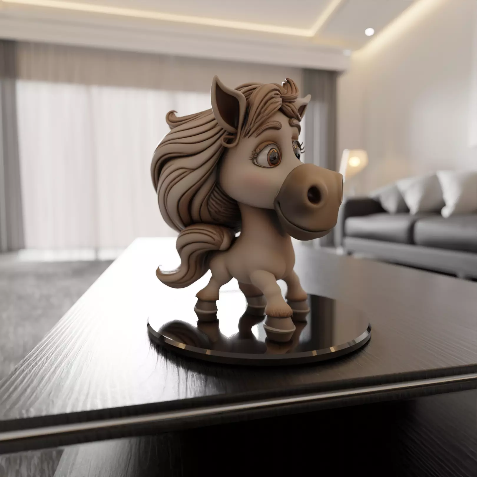 cartoon horse 3D print model_0