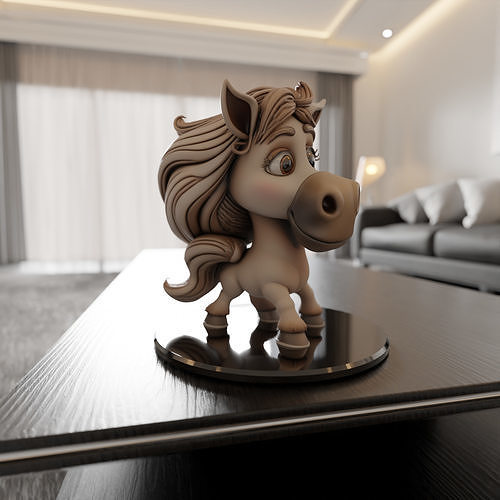 cartoon horse 3D print model