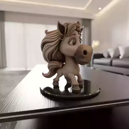cartoon horse 3D print model cartoon horse 3D print model