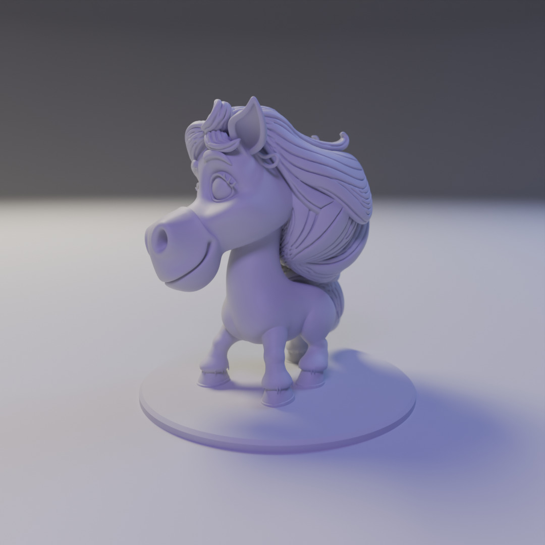 cartoon horse 3D print model_4