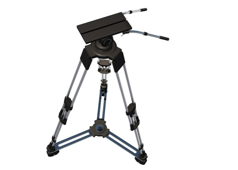 3D TV Studio Camera Pedestal tripod 3D model_1