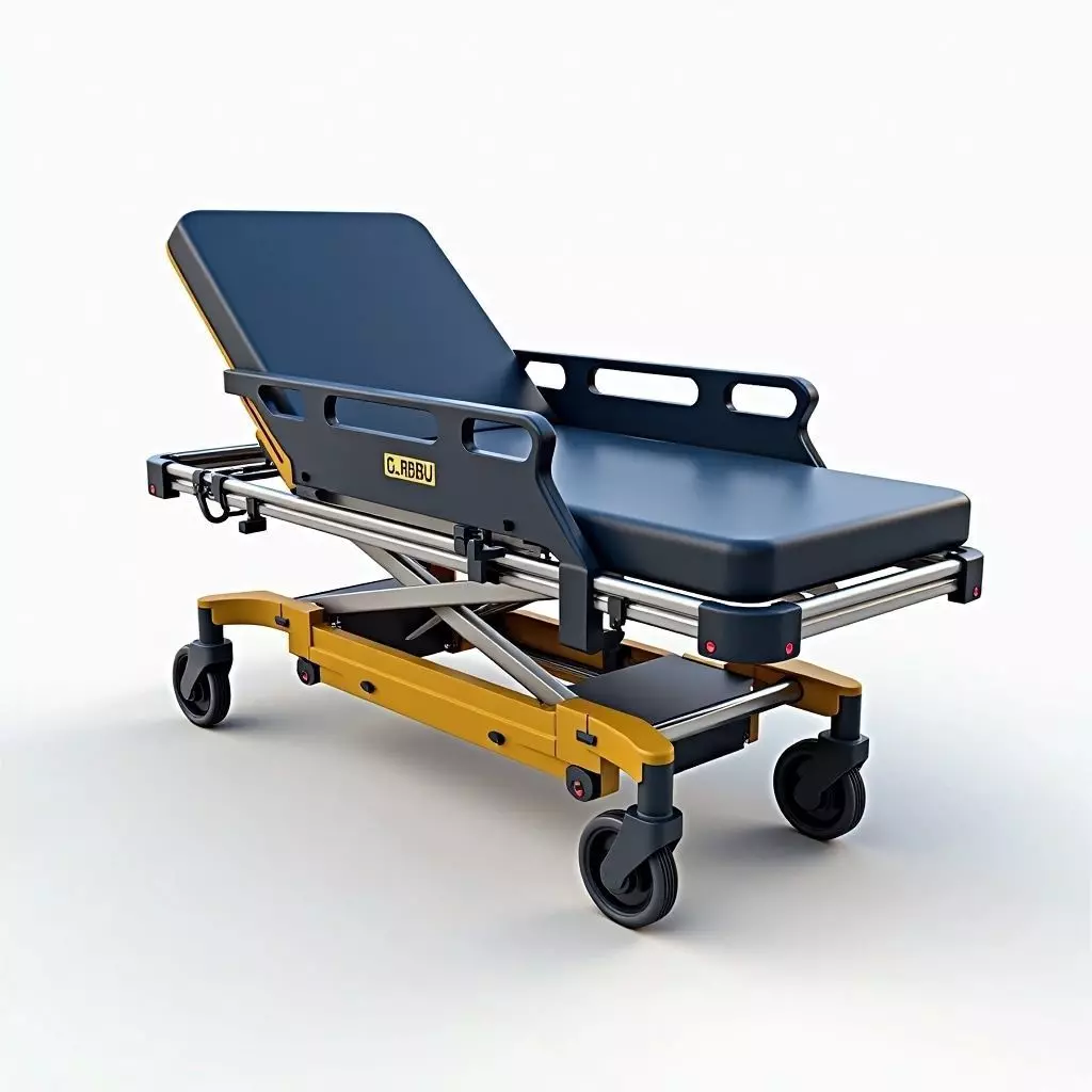 Medical Stretcher Low-poly 3D model_0