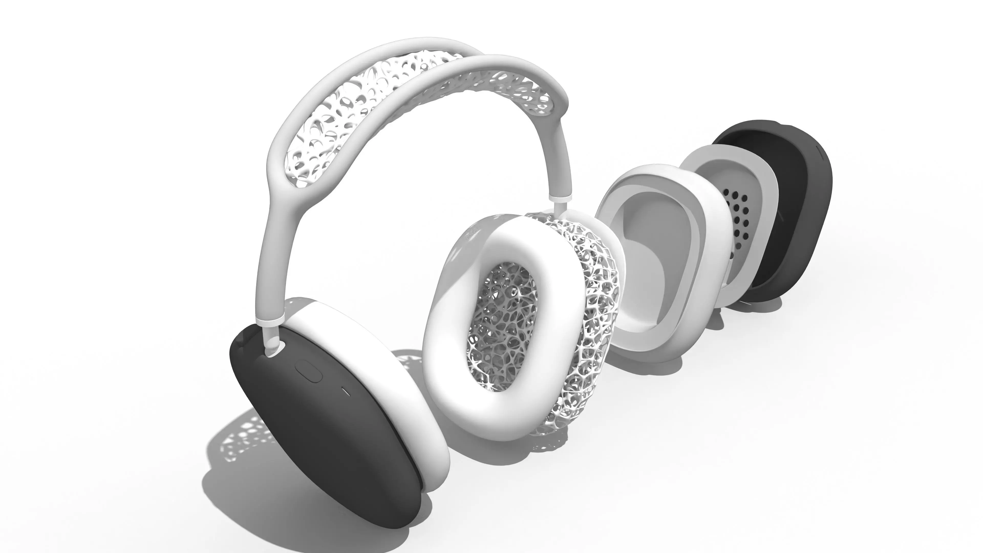 Modular Over-Ear Headset Design 3D model_0