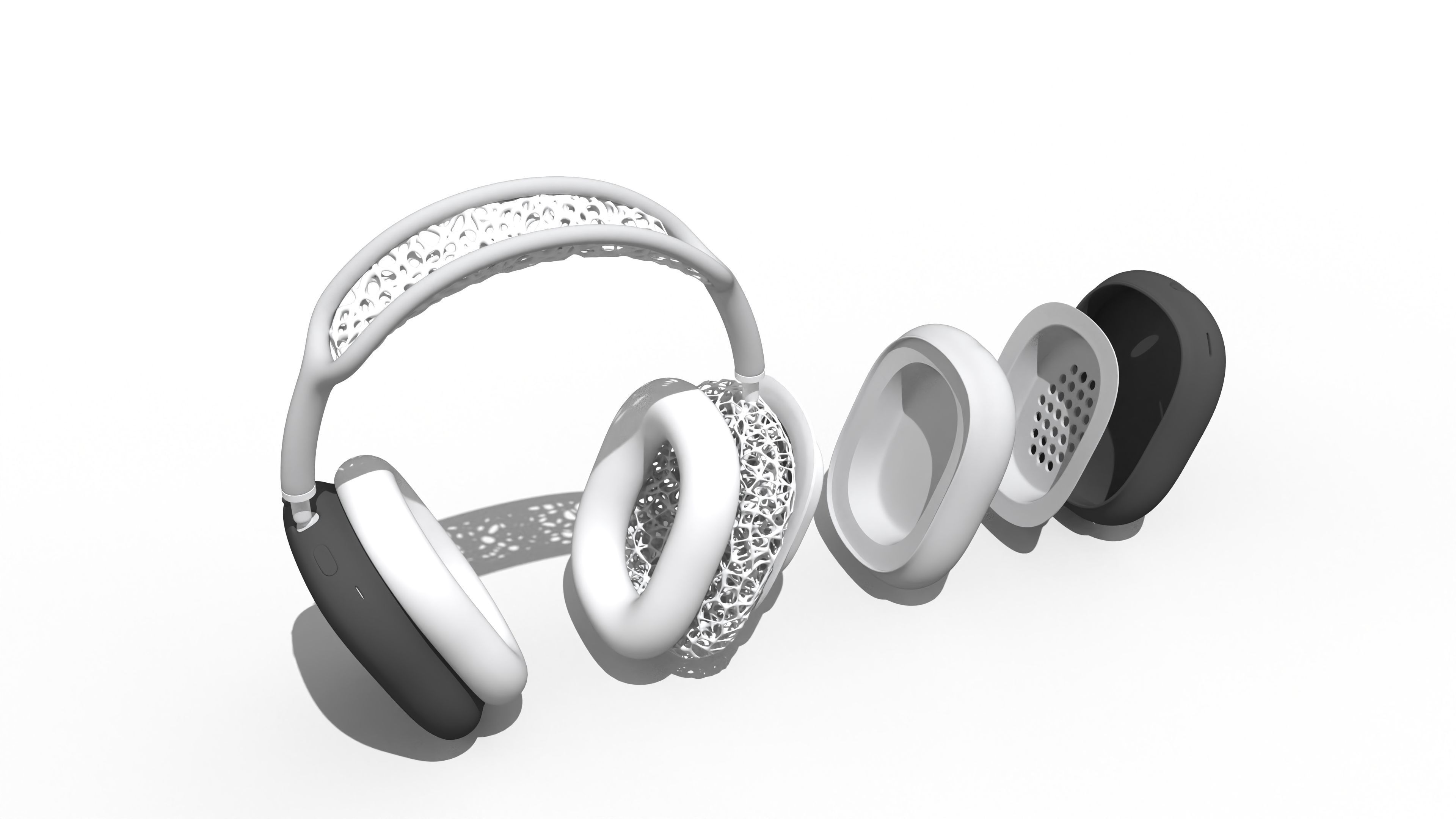 Modular Over-Ear Headset Design 3D model_2