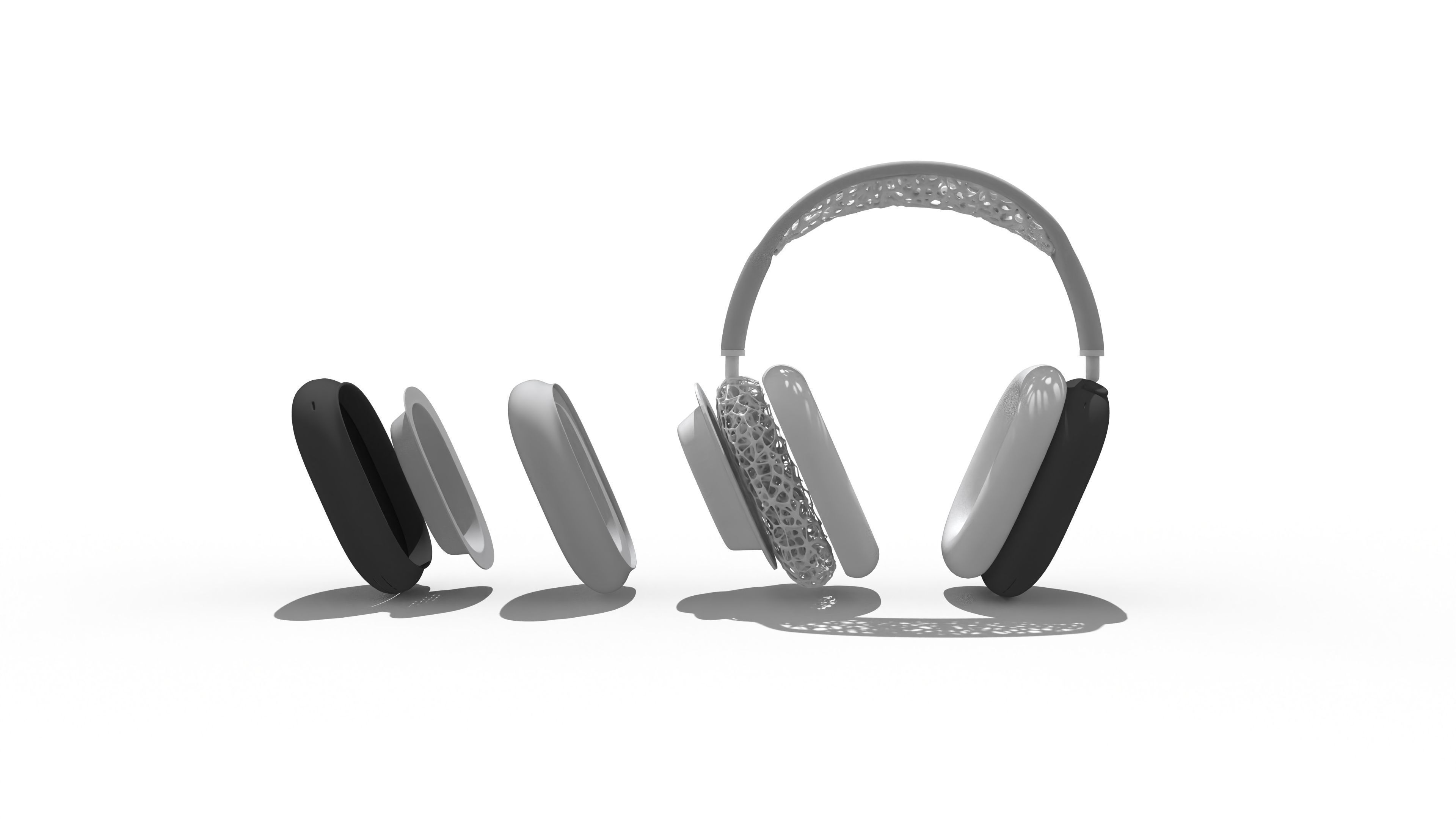 Modular Over-Ear Headset Design 3D model_3