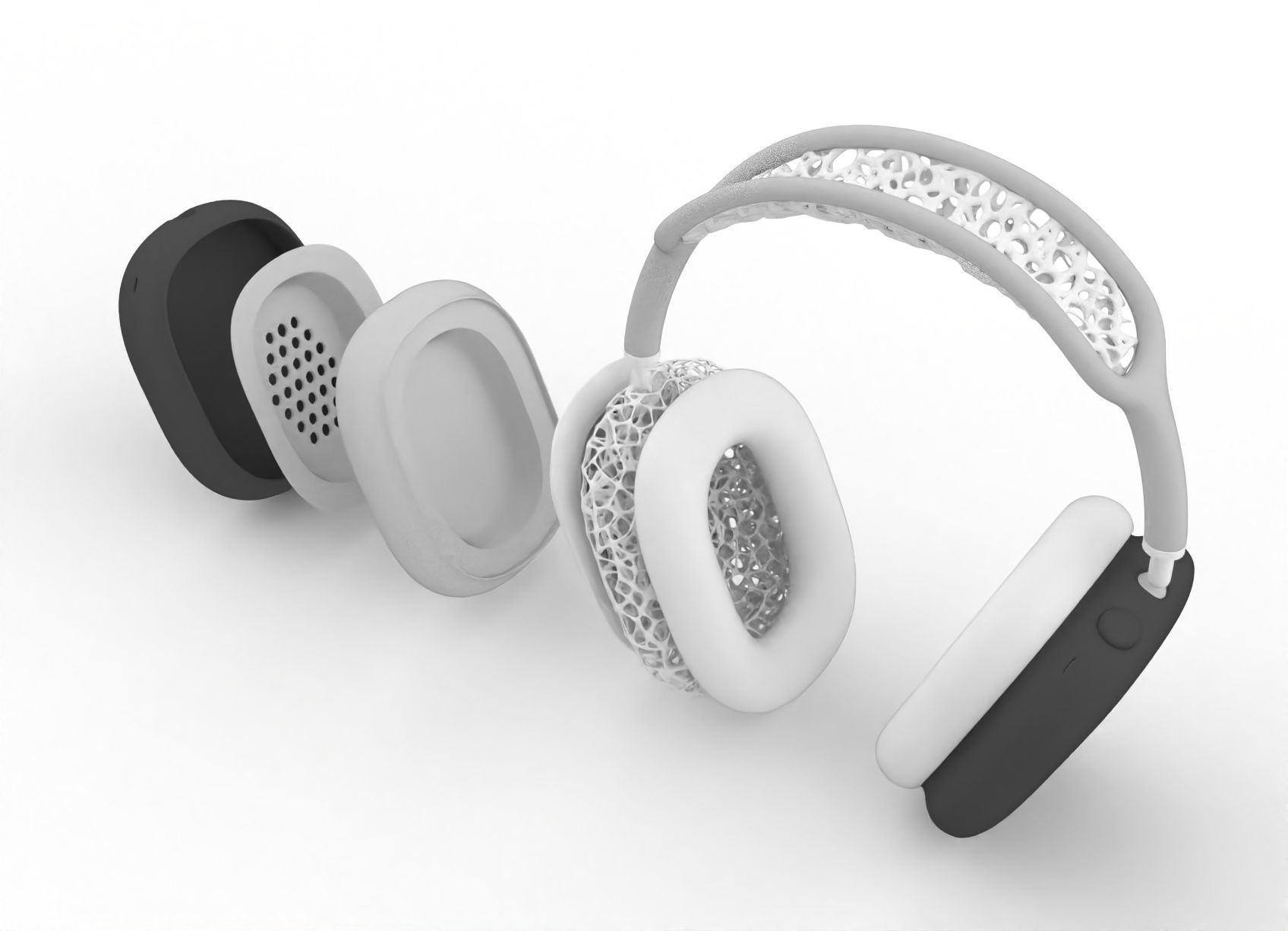 Modular Over-Ear Headset Design 3D model_4