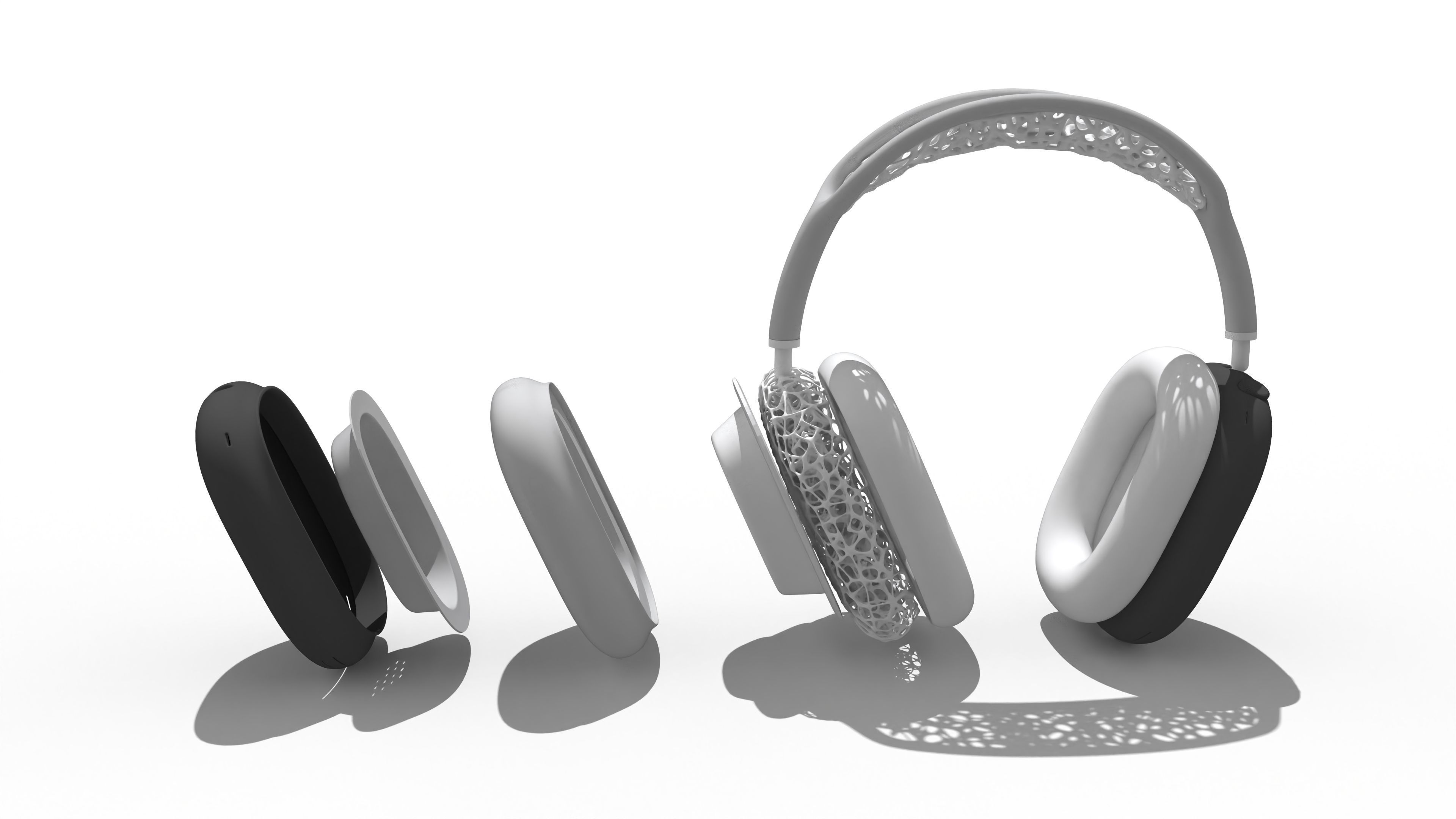 Modular Over-Ear Headset Design 3D model_1