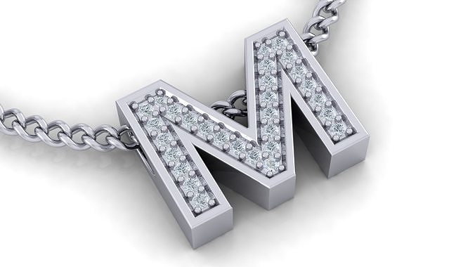 Initial Letter Pendant M 3D print model
