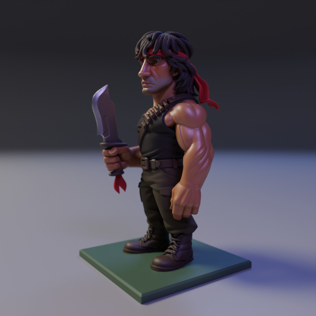 Rambo chibi 3D print model_9