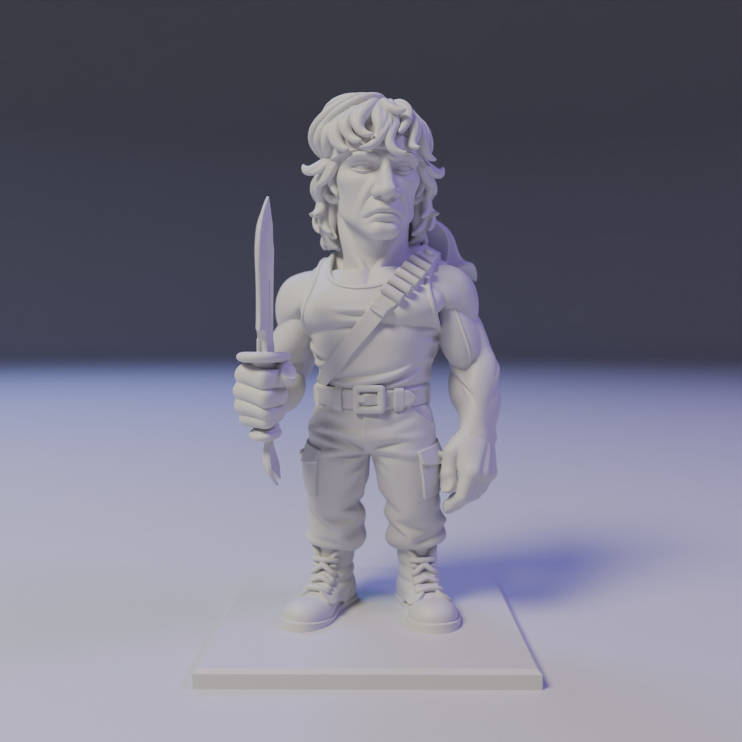 Rambo chibi 3D print model_16
