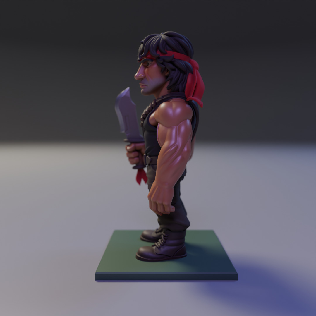 Rambo chibi 3D print model_3