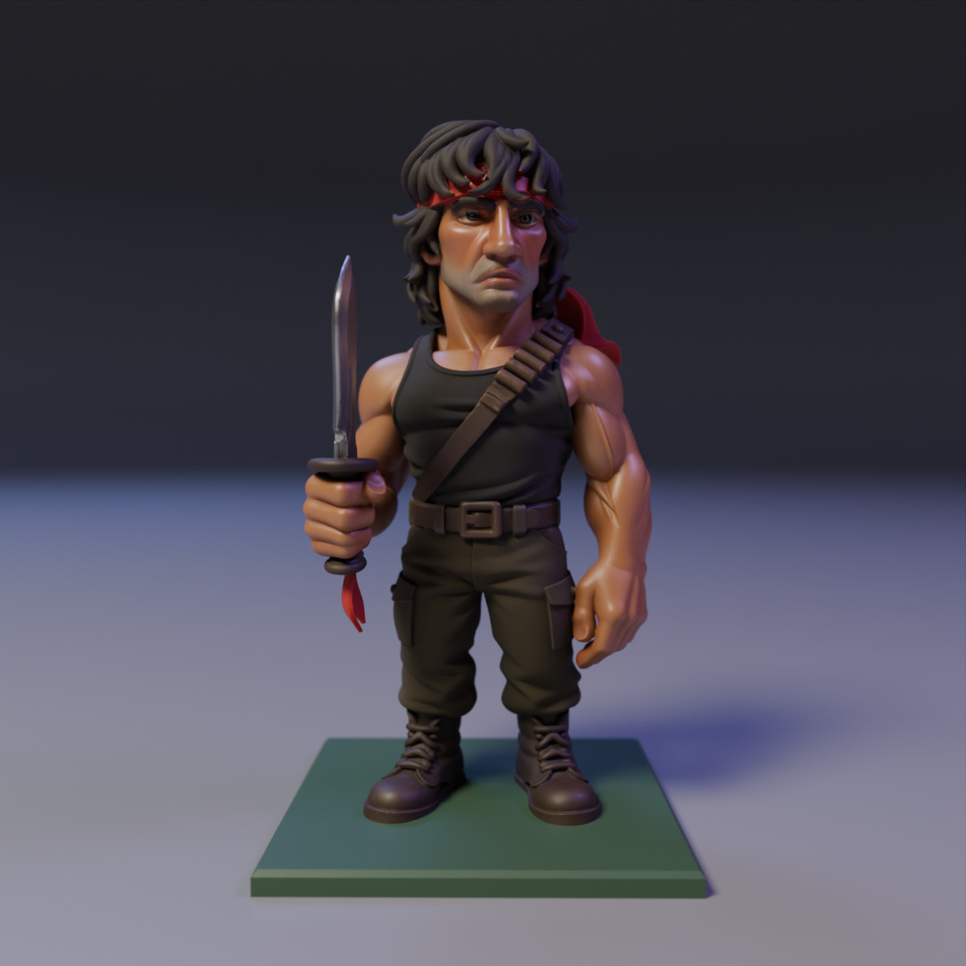 Rambo chibi 3D print model_15