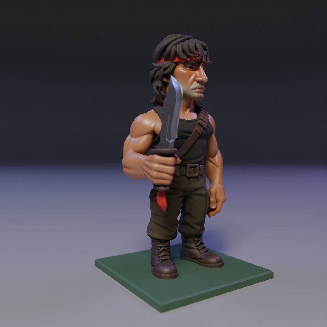 Rambo chibi 3D print model_7