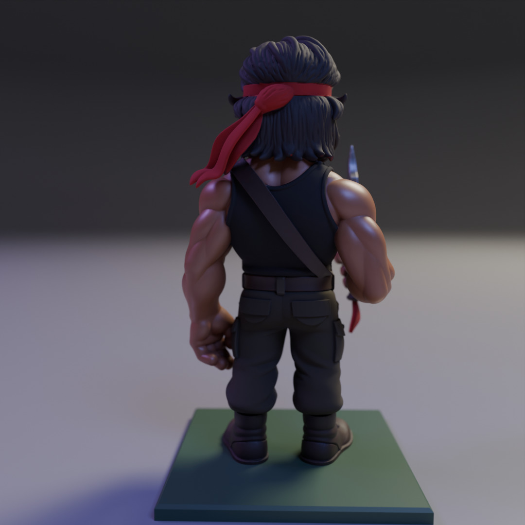 Rambo chibi 3D print model_5