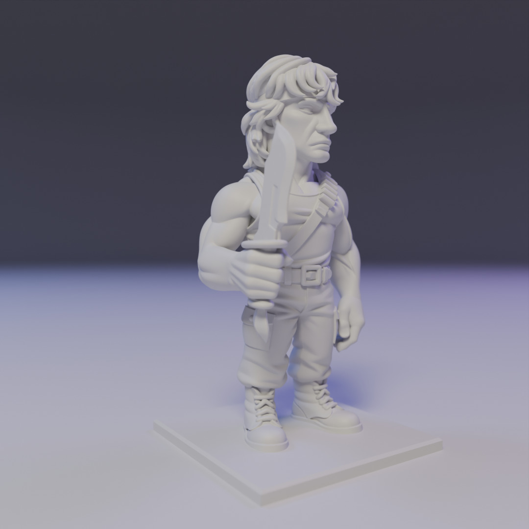 Rambo chibi 3D print model_8