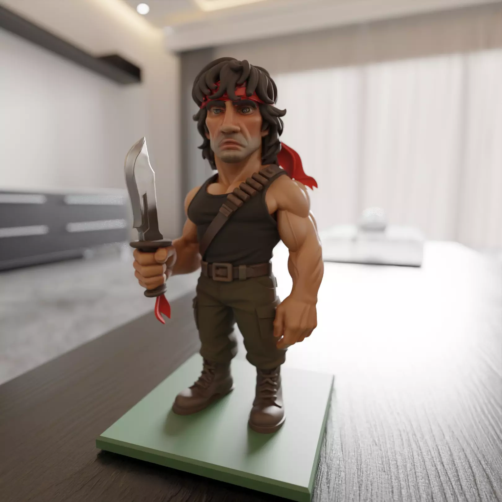 Rambo chibi 3D print model_0