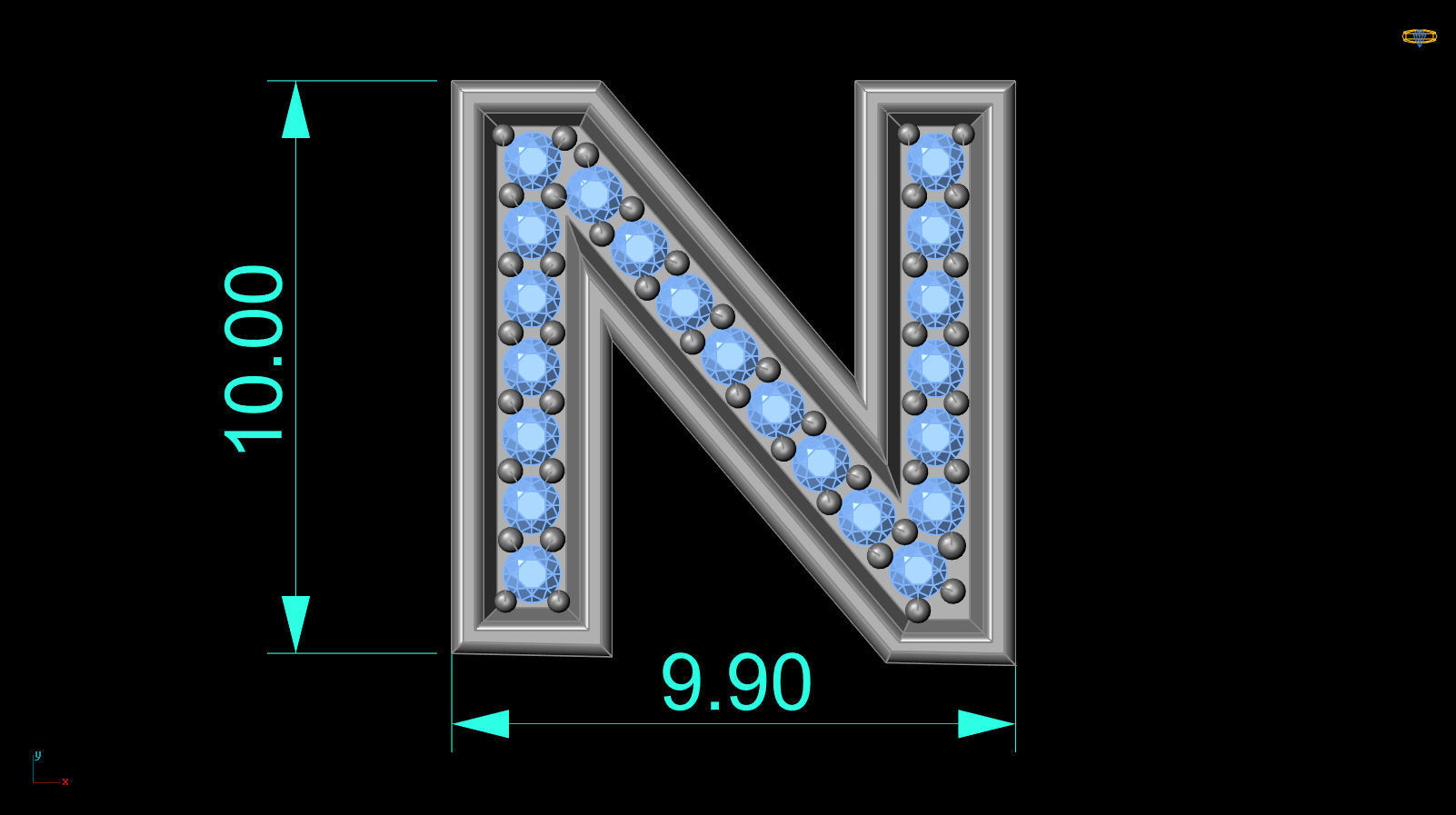 Initial Letter Pendant N 3D print model_3