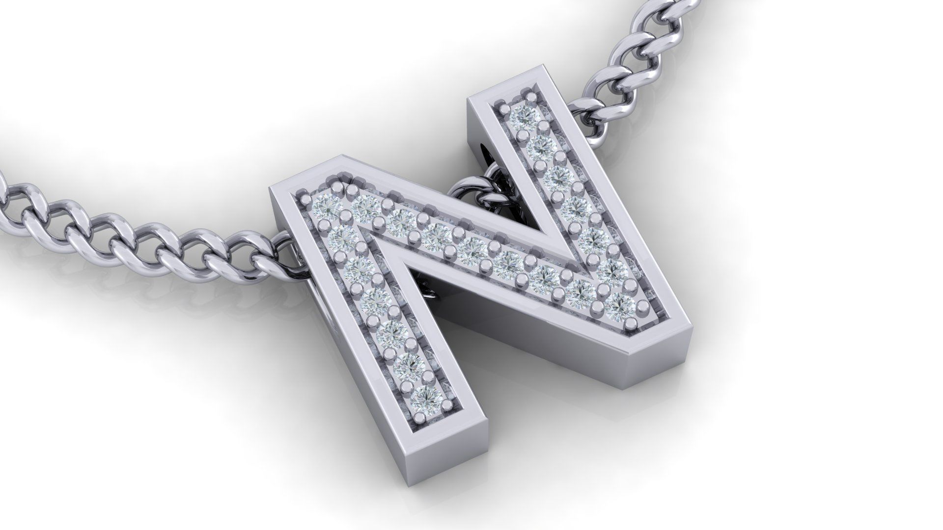 Initial Letter Pendant N 3D print model_1