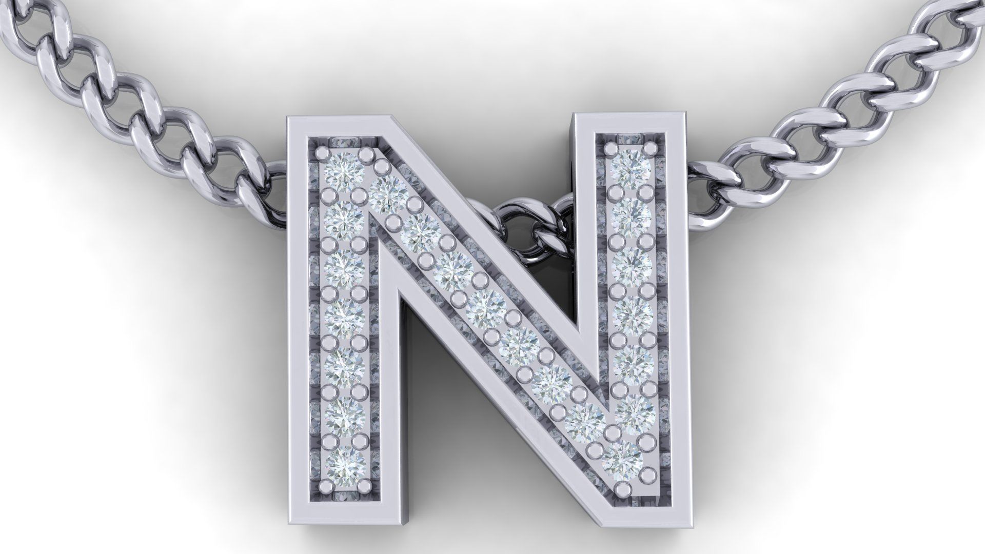 Initial Letter Pendant N 3D print model_2