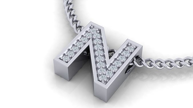 Initial Letter Pendant N 3D print model