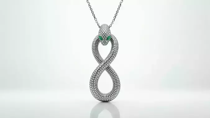 Diamond Snake Pendant 3D Model Low-poly 3D model