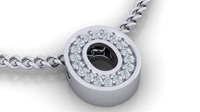 Initial Letter Pendant O 3D print model