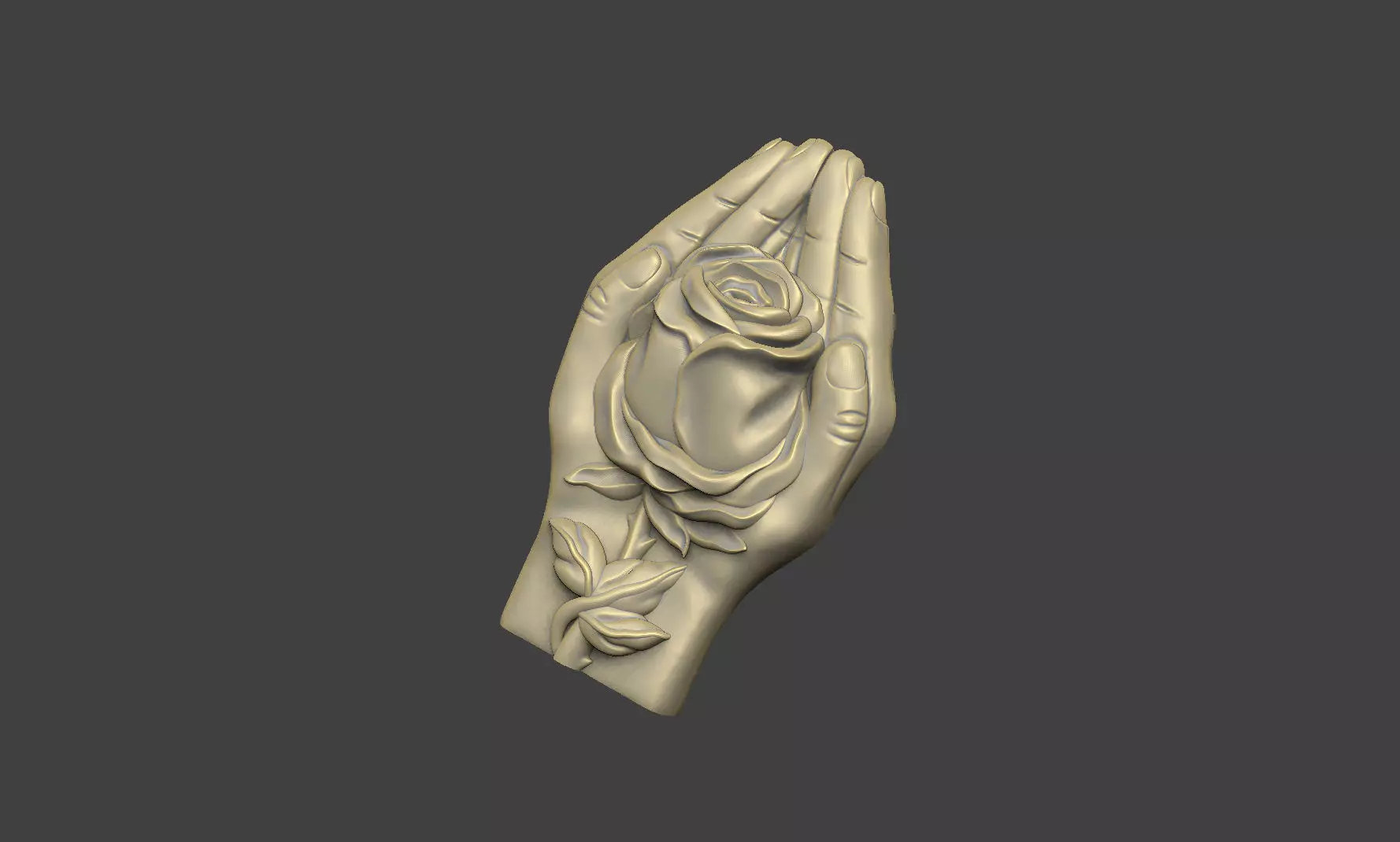 Hands and rose design 3D print model_2