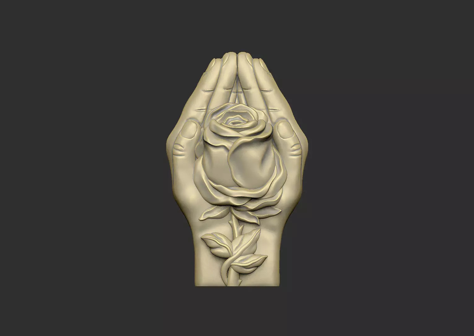 Hands and rose design 3D print model_0