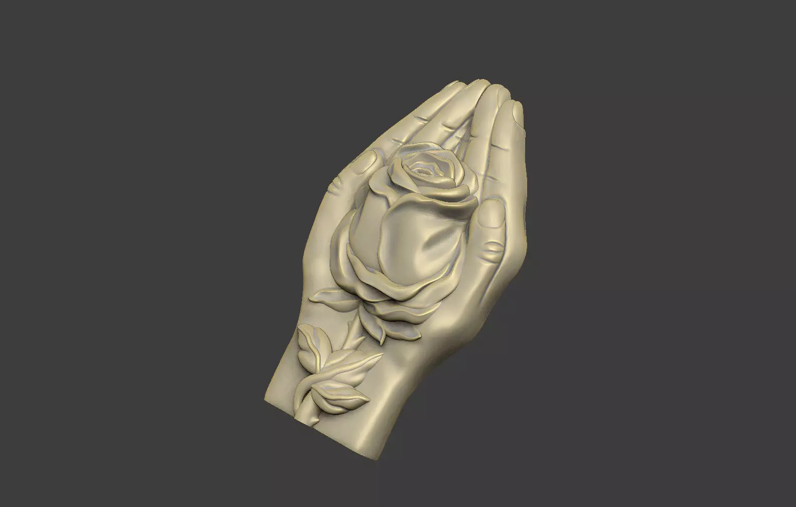 Hands and rose design 3D print model_5