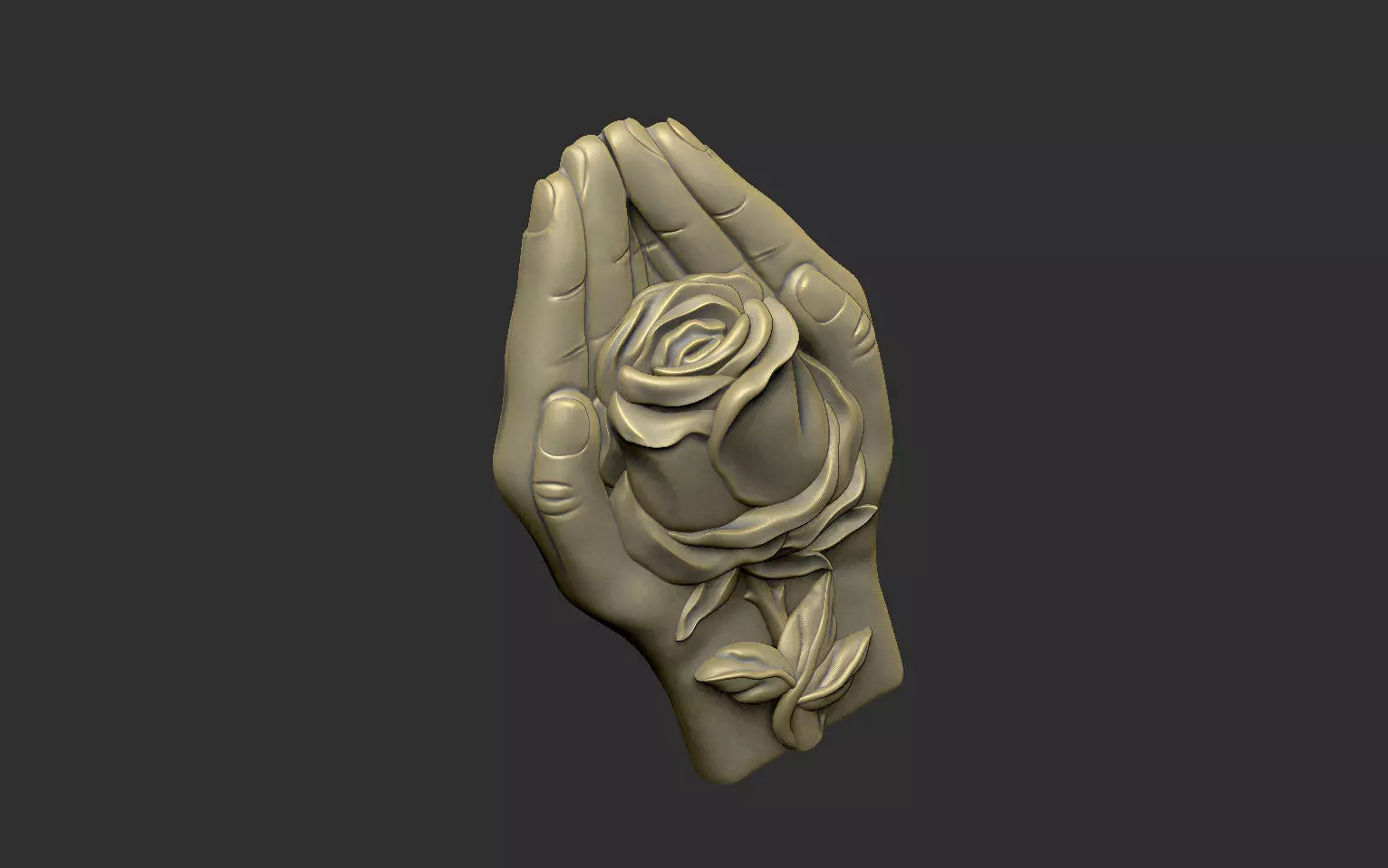 Hands and rose design 3D print model_4