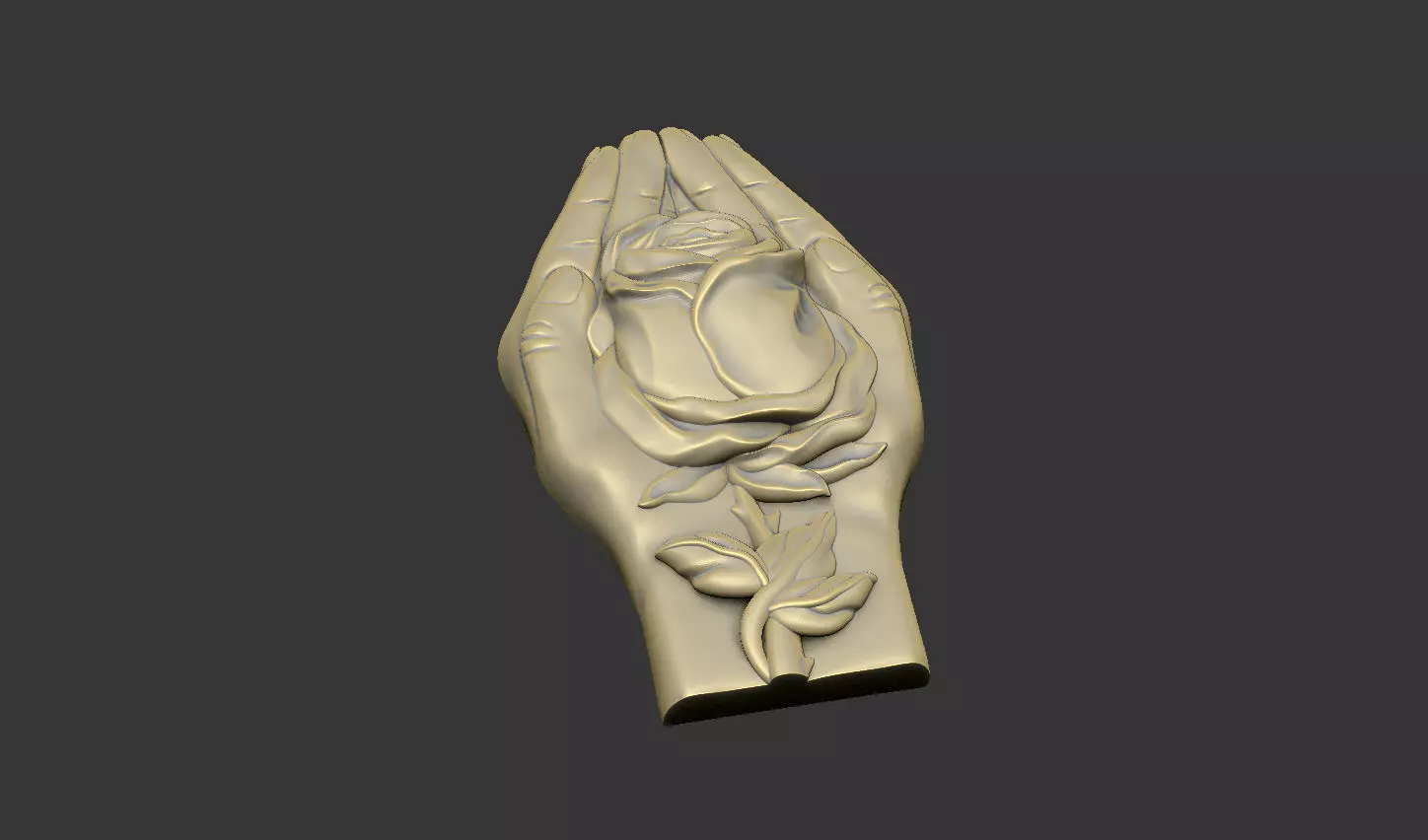 Hands and rose design 3D print model_6