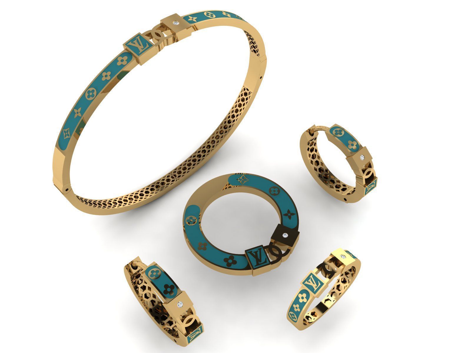 Branded enamel set 3D print model_1