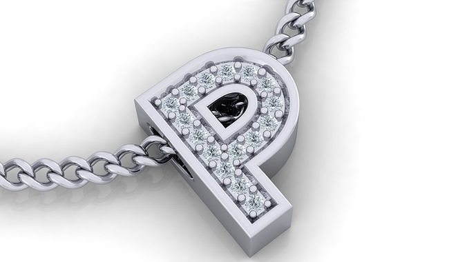 Initial Letter Pendant P 3D print model