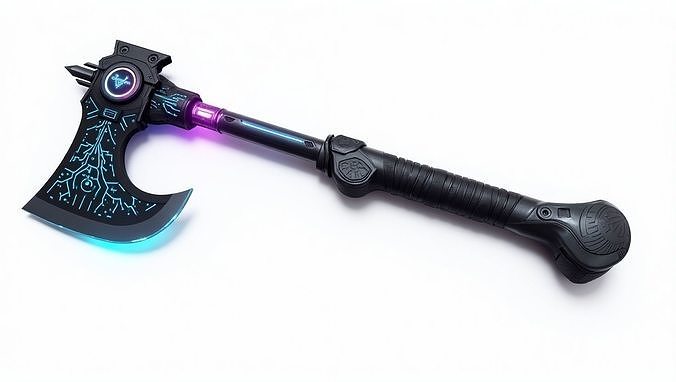 Cyber Viking Axe 3D Model Low-poly 3D model