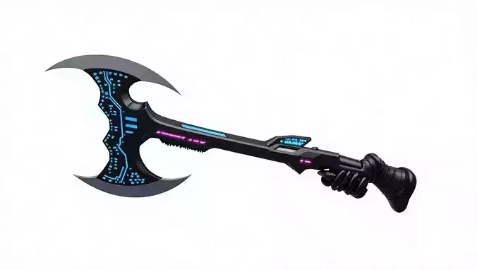 Cyberpunk Double Axe 3D Model