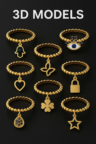 collection of 9 model dangle Ring 