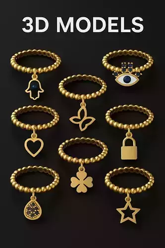 collection of 9 model dangle Ring