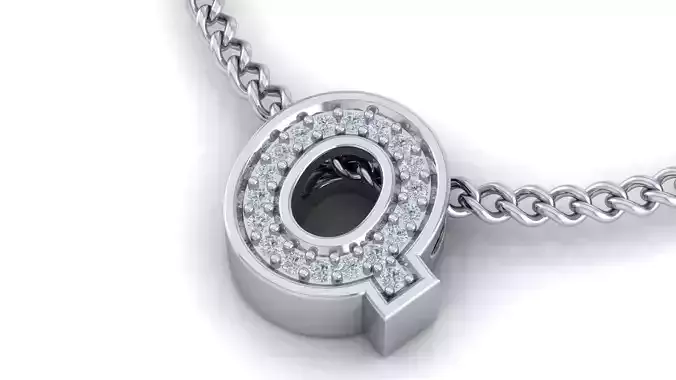 Initial Letter Pendant Q