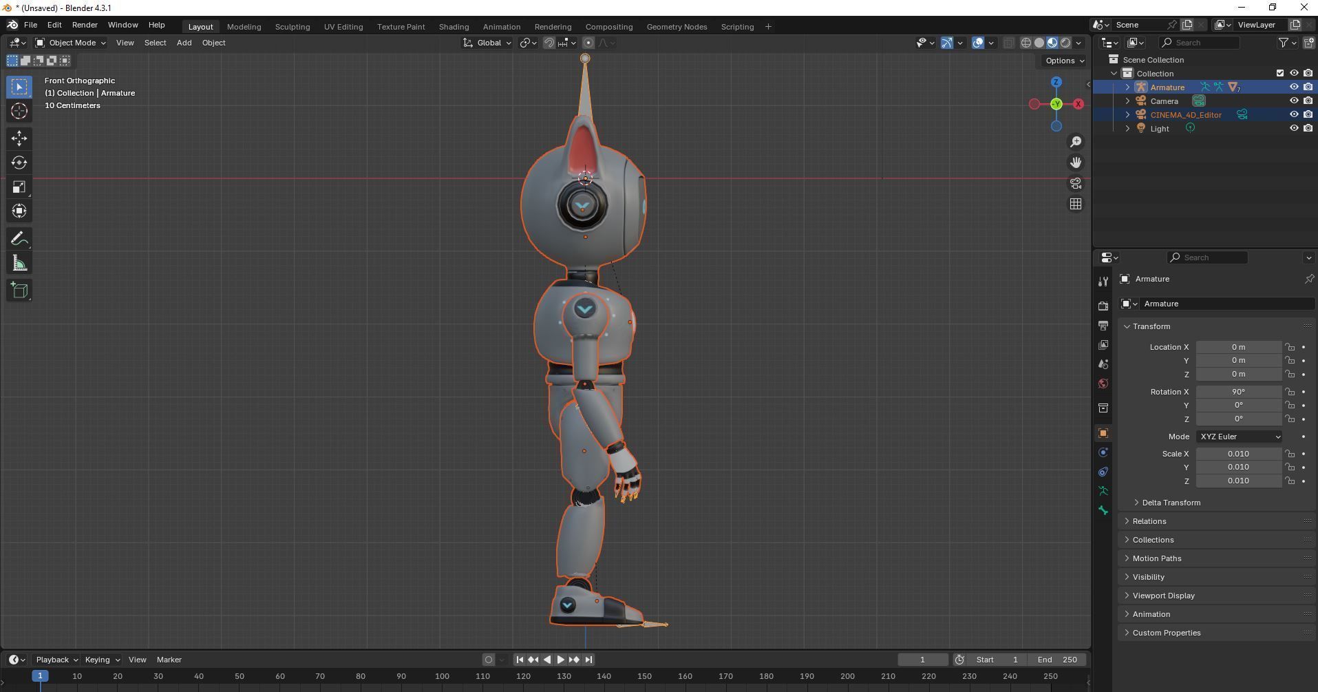 Cute Cat-Eared Sci-Fi Robot Low-poly 3D model_22