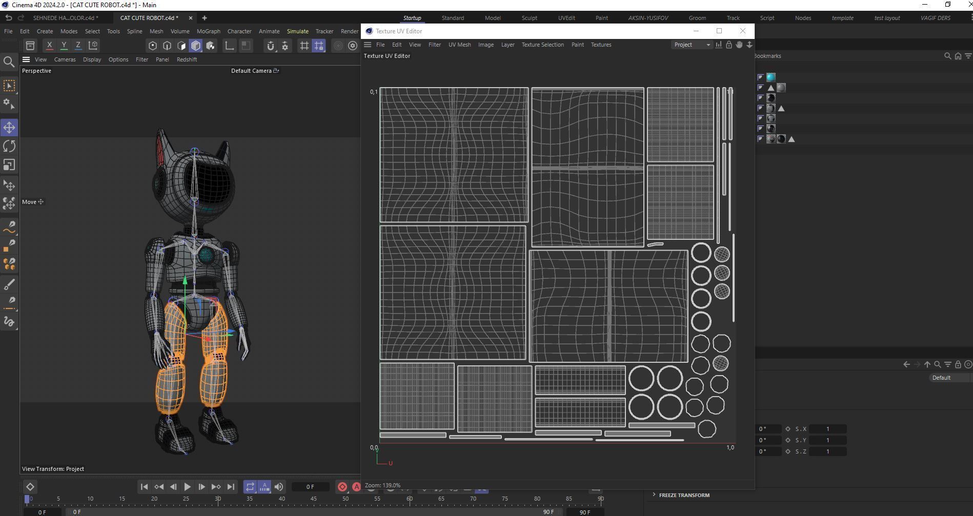 Cute Cat-Eared Sci-Fi Robot Low-poly 3D model_32