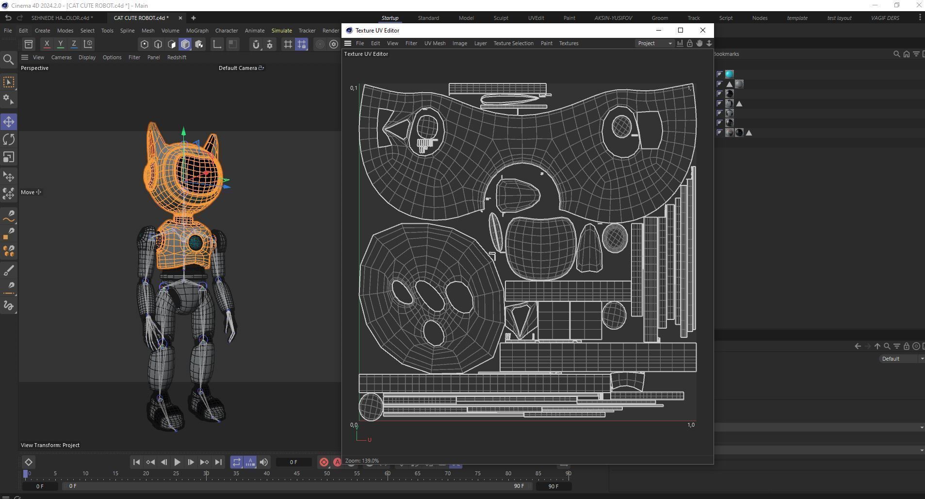 Cute Cat-Eared Sci-Fi Robot Low-poly 3D model_33