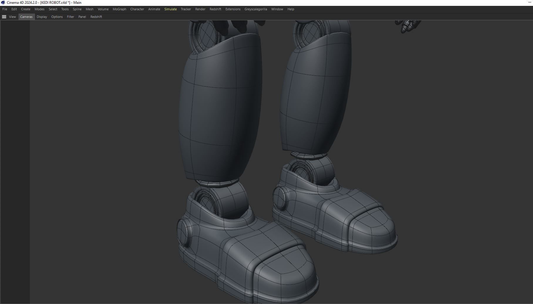 Cute Cat-Eared Sci-Fi Robot Low-poly 3D model_27