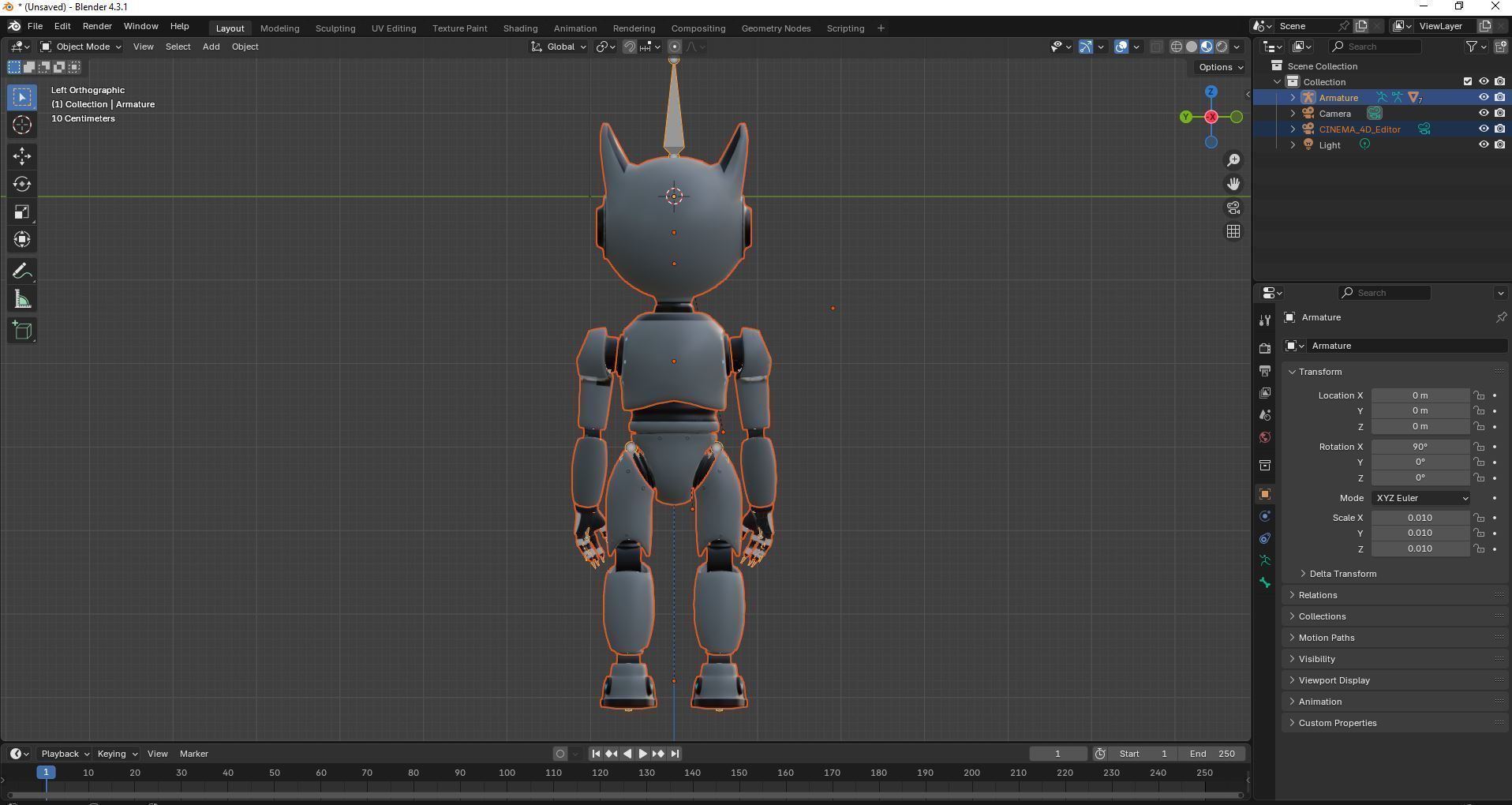 Cute Cat-Eared Sci-Fi Robot Low-poly 3D model_23